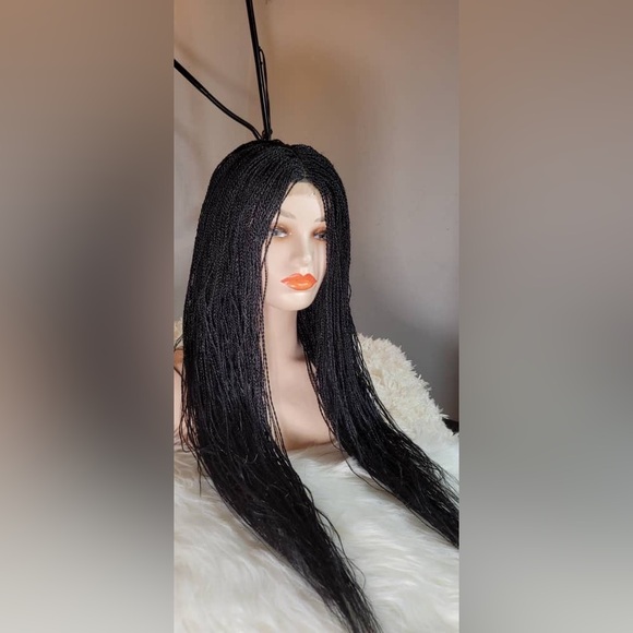 Elegant Black Braided Wig - Picture 6 of 7